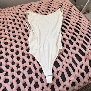 Naked Wardrobe Cream Color Bodysuit